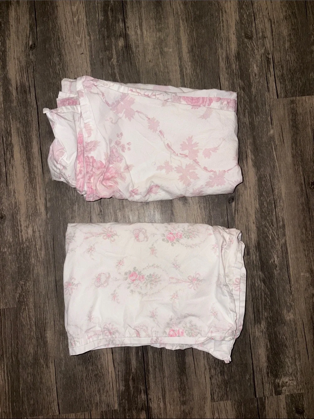 LoveShackFancy Pink Floral Organic two standard pillow cases